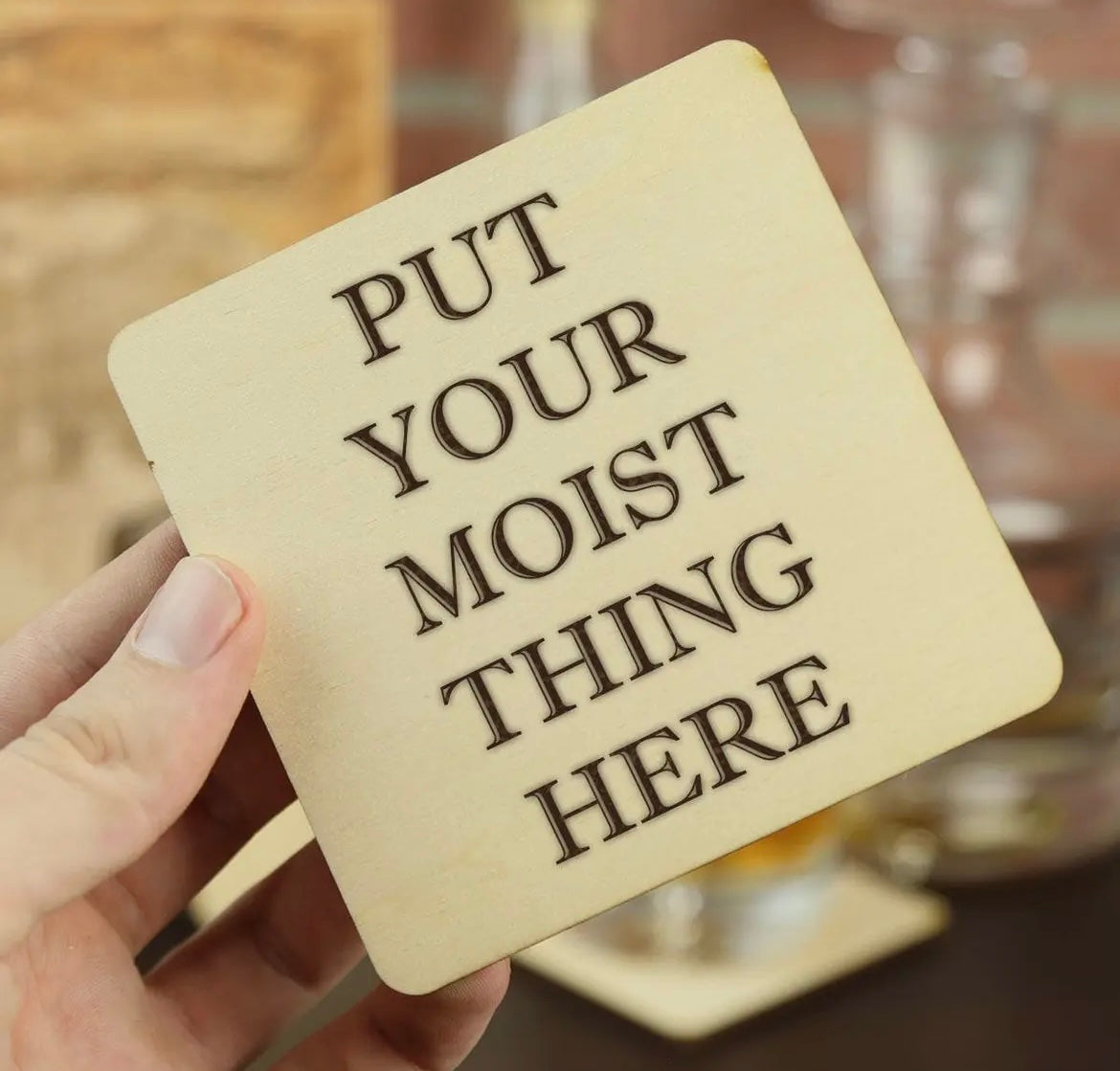 Put Your Moist Thing Here Coasters